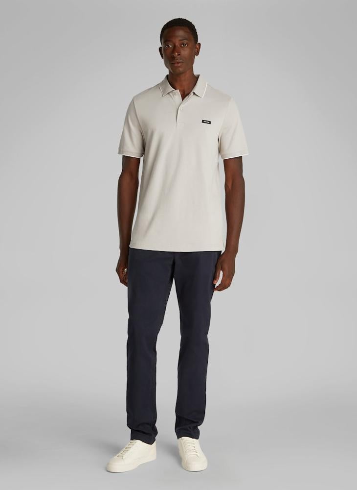 CALVIN KLEIN - Stretch Pique Tipping Polo - Image 1