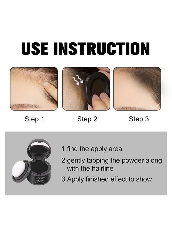 MAYCHEER Hairline Powder Magical Instantly Hair Line Shadow Quick Cover Hair Root Concealer With Puff Touch Root Cover Up For Thinning Hair Waterproof (Black) - Image 5