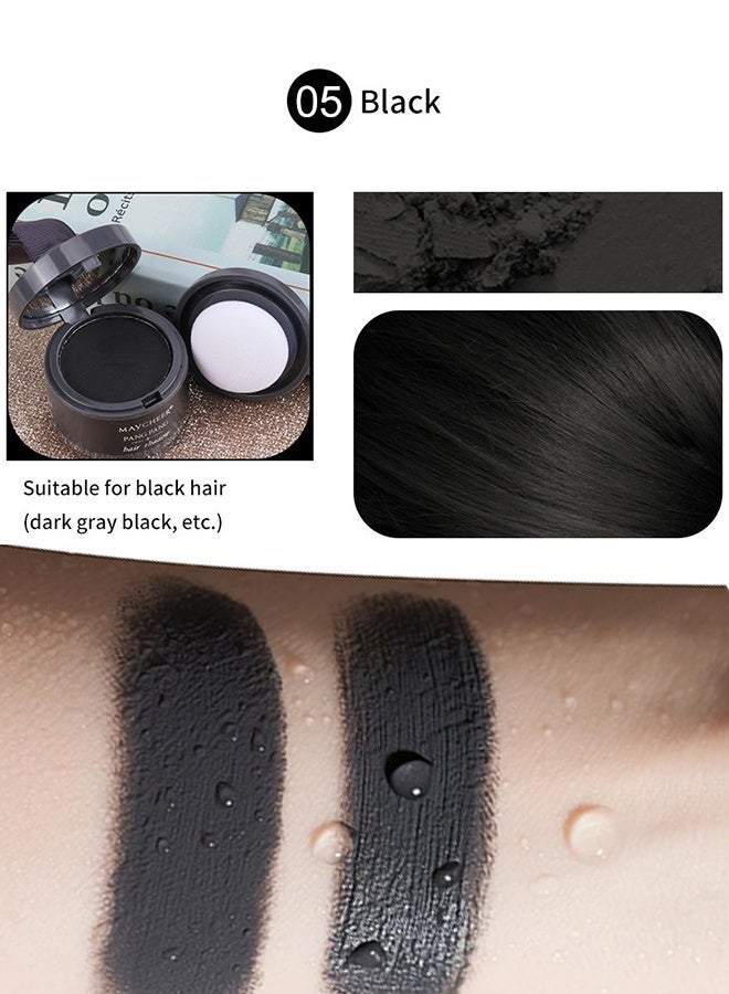 MAYCHEER Hairline Powder Magical Instantly Hair Line Shadow Quick Cover Hair Root Concealer With Puff Touch Root Cover Up For Thinning Hair Waterproof (Black) - Image 2