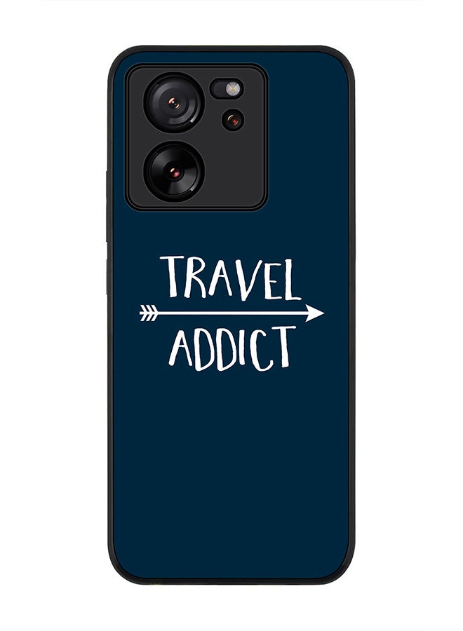 Stylizedd Rugged Black Edge case for Xiaomi 13T / Xiaomi 13T Pro, Slim fit Soft Case Flexible Rubber Edges Anti Drop TPU Gel Thin Cover - Travel Addict - Image 1