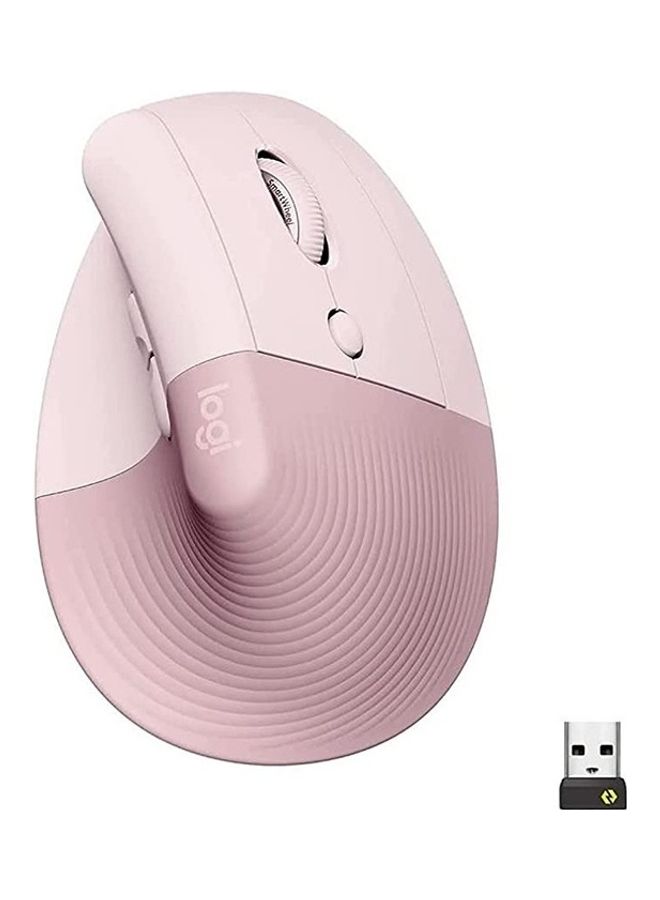 Logitech Lift Vertical Ergonomic Mouse, Logi Bolt USB Receiver, 4000 DPI Sensitivity, Multi-OS Compatibility, 10m Range, 2 Year Battery Life, Quiet Clicks & Smartwheel, 910-006478 Pink - Image 1