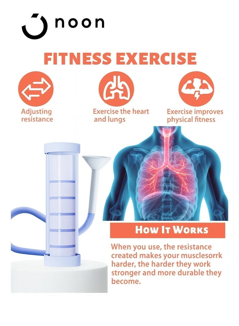 سيسلي مدرّب سعة الرئة المحمول – جهاز تمارين التنفّس السيليكوني للّياقة والرياضة وتحسين التنفّس - Image 4