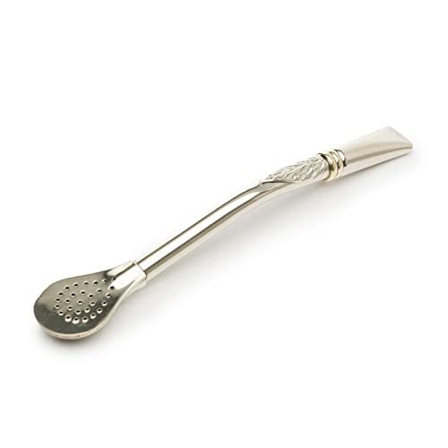 THEARG Yerba Mate Alpaca Straw Reusable, Imperial With Feather Design and Fine Piece of Jewelry., Handmade Artisan, Stainless, For Hot or Cold Drinks Ideal For Mate Gourd, From Argentina - Image 1