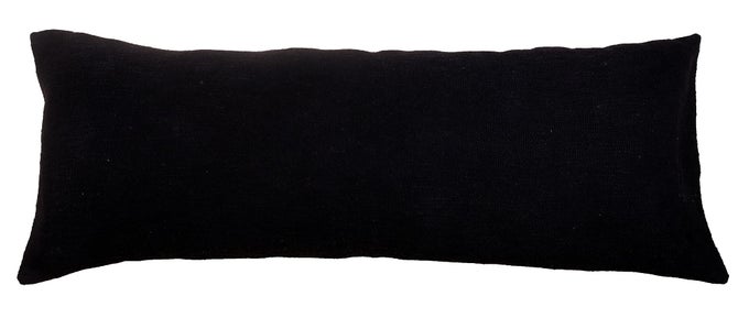 100 COTTON PILLOW COVER BOHO DECORATIVE LARGE BEDDING DECOR CASE PREMIUM LUMBAR THROW PILLOWCASE FOR LIVING ROOM HANDMADE MUDCLOTH SOLID CUSHION COVER BLACK SOLID 14X36 INCHES