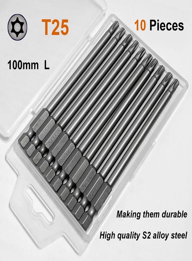 PTSLKHN 10PCS T25 Torx Screwdriver Bit Sets, 4‘’Length Magnetic Security Torx Bits Set (10, T25-4inL) - Image 2