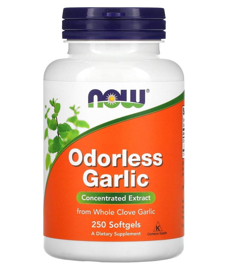 now Odorless Garlic 250 Softgels (25 mg per Softgel)