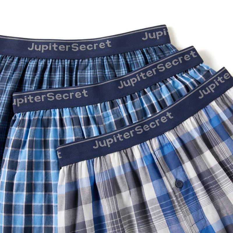 JupiterSecret Men's 100% Cotton Boxer Shorts, Men's Classic Fit Woven Underwear, 5 Pack / 10 Pack - Image 5