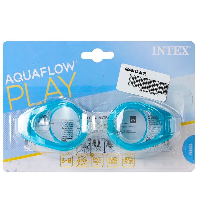 Intex Aqua Flow Swimming and Racing Goggles with White Shades- Blue