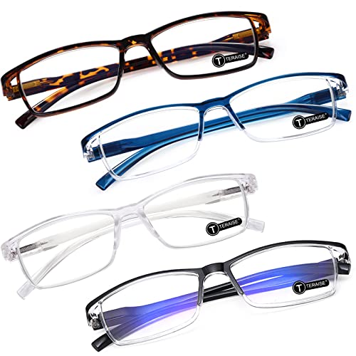 TERAISE Anti- UV Reading Glasses 4 Pairs Blue Light Blocking Reader Womens Mens (2.00X) - Image 1