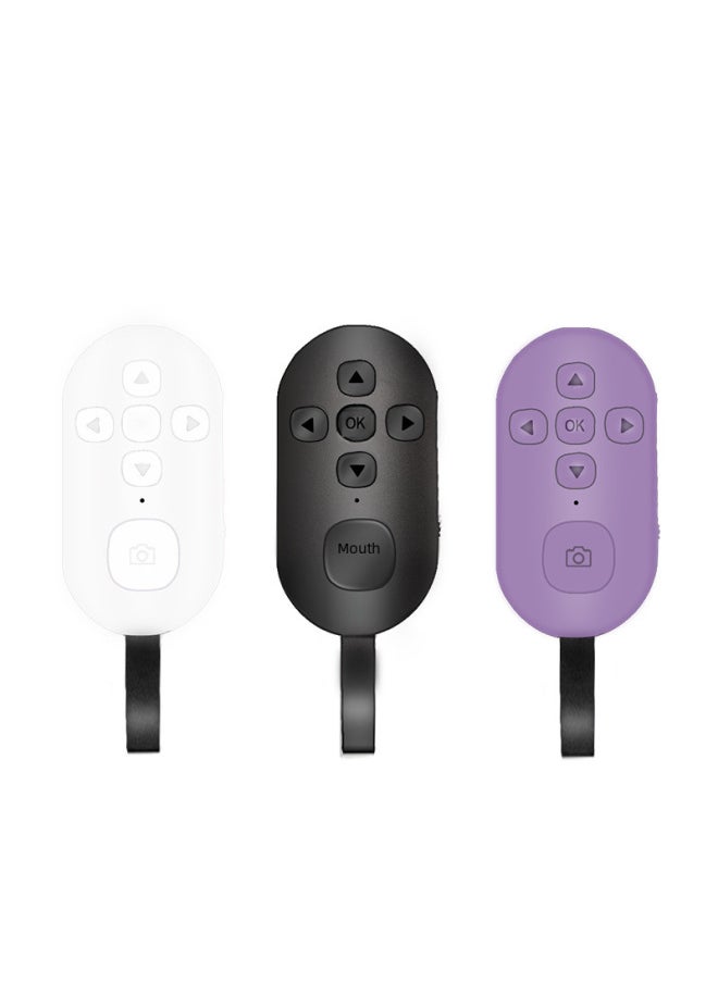 7-key Mobile Video Remote Controller Bluetooth Selfie Device Photography Short Video Recording Drama E-book Page Flipping-Color:Purple + Pearlescent Bag + Charging Line - Image 5