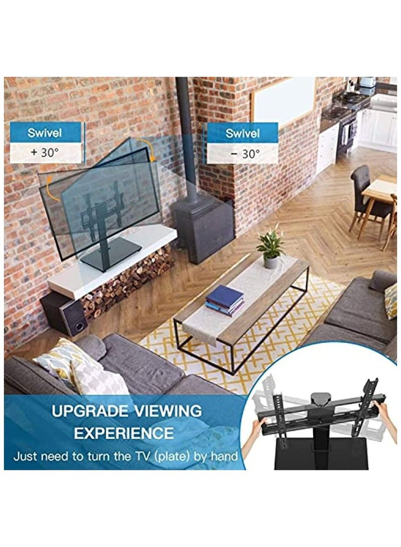 ستارجولد طاولة حامل تلفزيون لتلفزيون بلازما LCD LED OLED 4K مقاس 26 إلى 55 بوصة، حامل تلفزيون دوار 80 درجة و4 ارتفاعات قابلة للتعديل مع إدارة الكابلات - Image 3