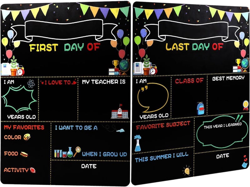 Al Raied ARS® First Day of School Board - Double Sided Chalkboard Sign for Kids - Image 1