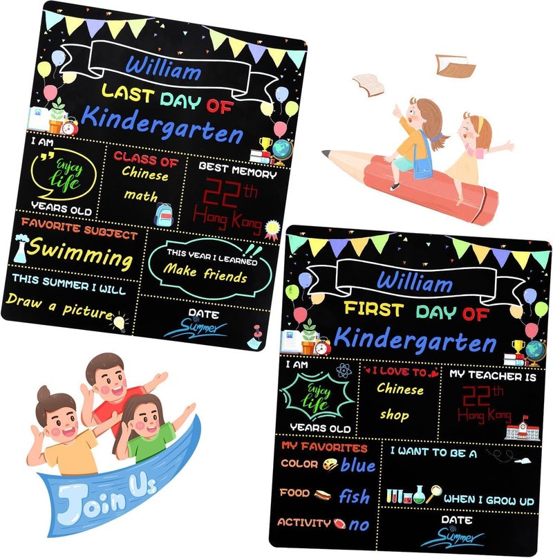 Al Raied ARS® First Day of School Board - Double Sided Chalkboard Sign for Kids - Image 3