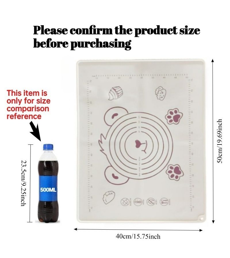 Upgraded Silicone Kneading Mat With Scaled Edges And Raised Dot Design Non Stick Non Slip Easy To Clean For Dough Rolling Baking Operations 50cm X 40cm Size S - Image 3
