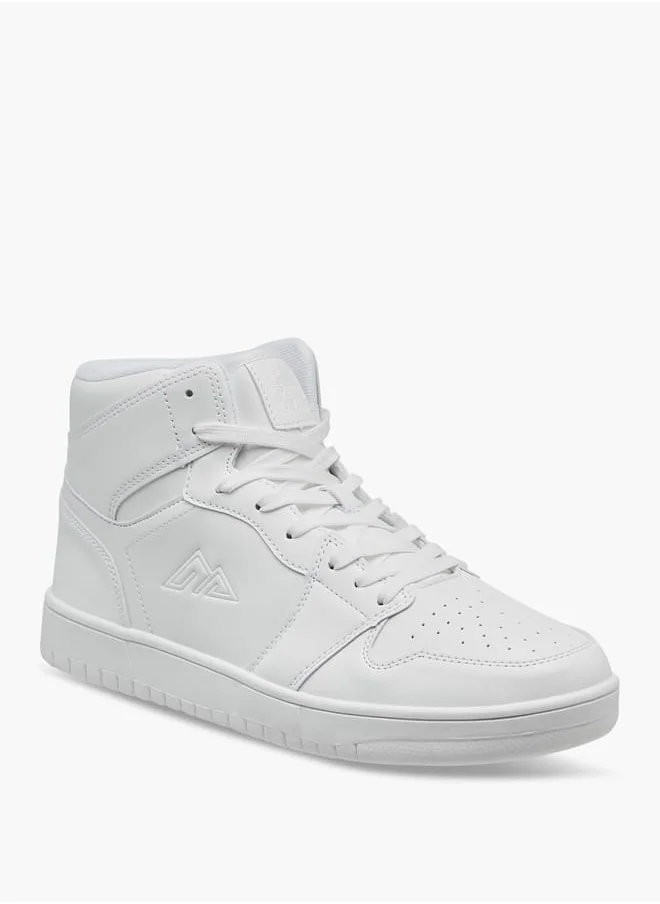 شو اكسبرس Men's Colourblock High Top Sneakers with Lace-Up Closure