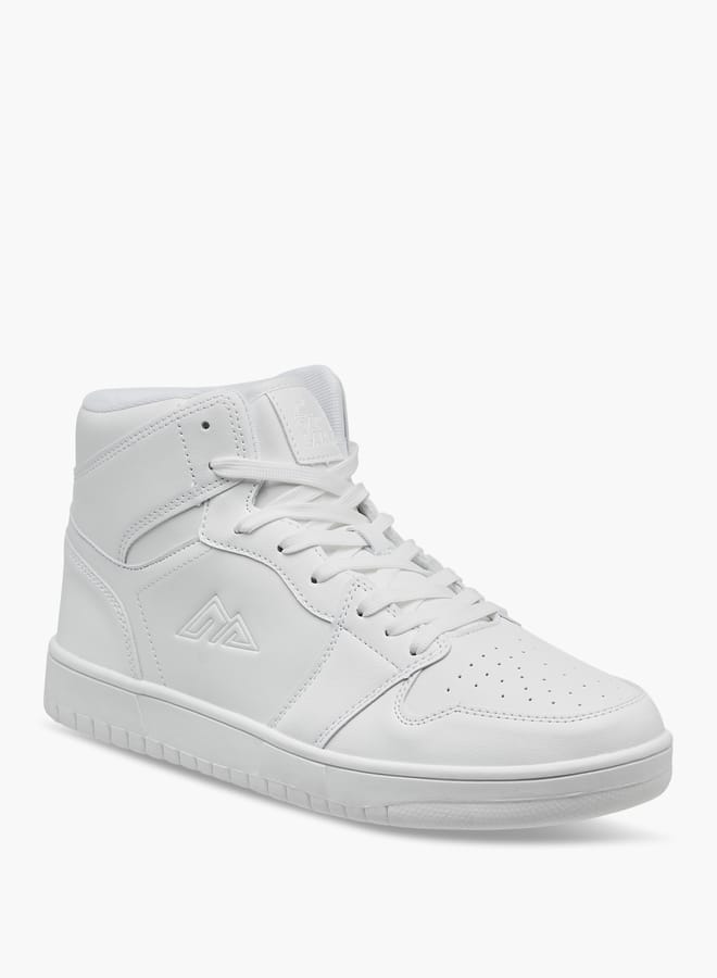Oaklan by Shoexpress Men's Colourblock High Top Sneakers with Lace-Up Closure  - Image 1
