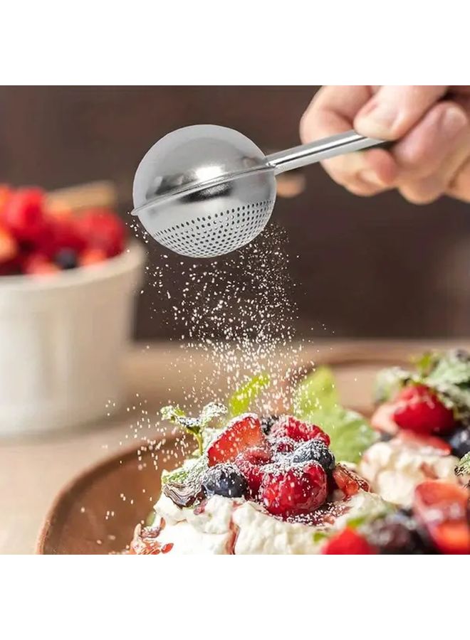 Fine Mesh Stainless Steel Powdered Sugar Duster And Flour Sieve 1pc With Ergonomic Handle For Baking - Image 3
