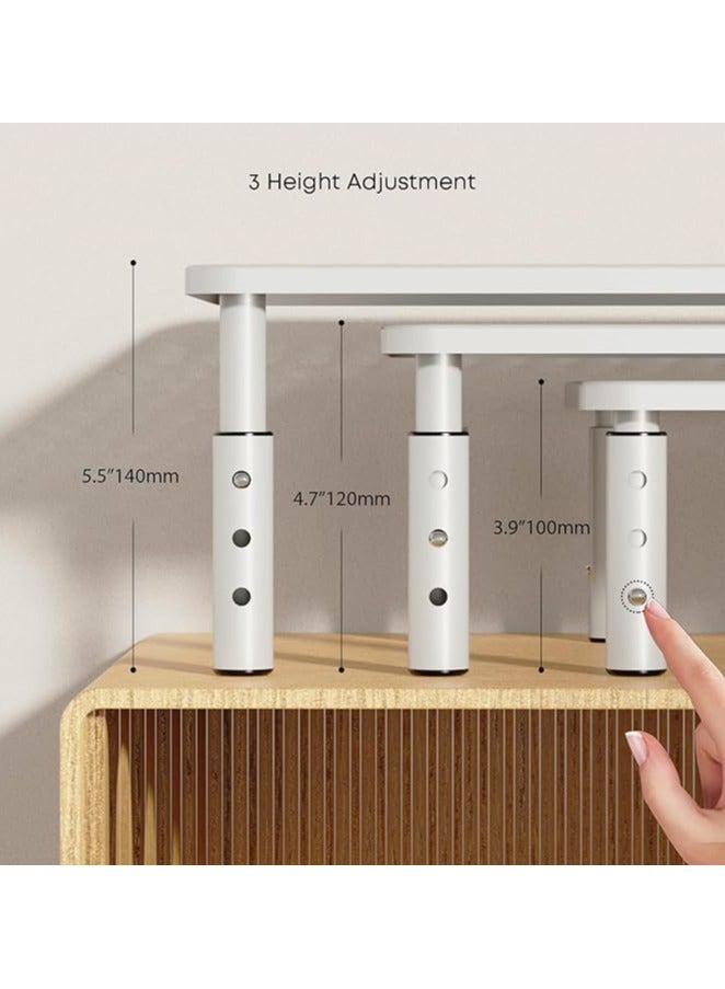 Monitor Stand Riser, Laptop Holder for Office, , 3 Height Adjustable, White - Image 3