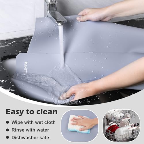 PAHTTO Silicone Mat for Kitchen Countertop, 47.2x23.6in Heat Resistant Kitchen Island Protector Mat, Extra Large Non-Slip Thickened Quartz Counter Heat Protector, Waterproof & Multipurpose - Image 4