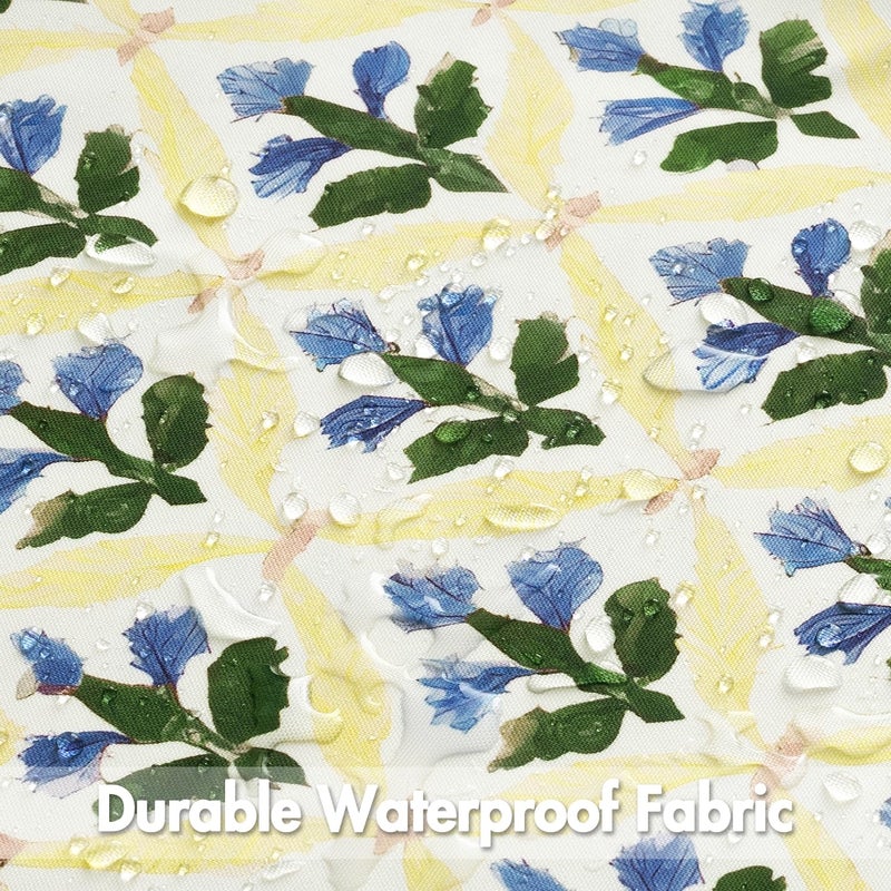 MIULEE Floral Decorative Pillow Covers Set of 2,Block Print Throw Pillowcases Outdoor Boho Farmhouse Vintage Summer Accent Cushion Covers for Couch paito Garden Sofa Bed 18x18 Inch, Yellow-Blue - Image 3