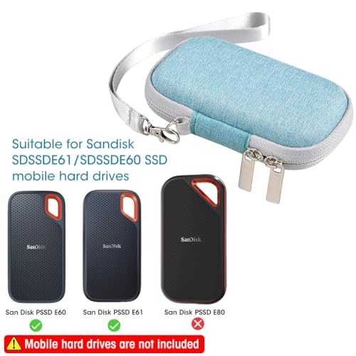 Verilux® Carrying Case for SSD, Storage Bag for SanDisk 500GB 1TB 2TB 4TB Portable SSD SDSSDE61/ SDSSDE60, Storage Case for Solid State Drive EVA Waterproof Storage SSD Travel Bag, No SSD Included - Image 2
