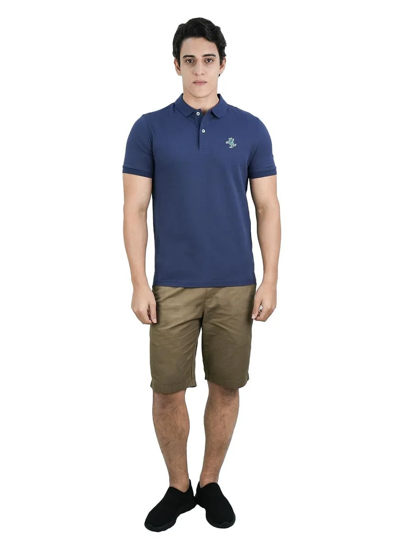 جيوردانو بولو رجالي بقصة ضيقة قطن لايكرا بيكيه مع تطريز نابليون صغير