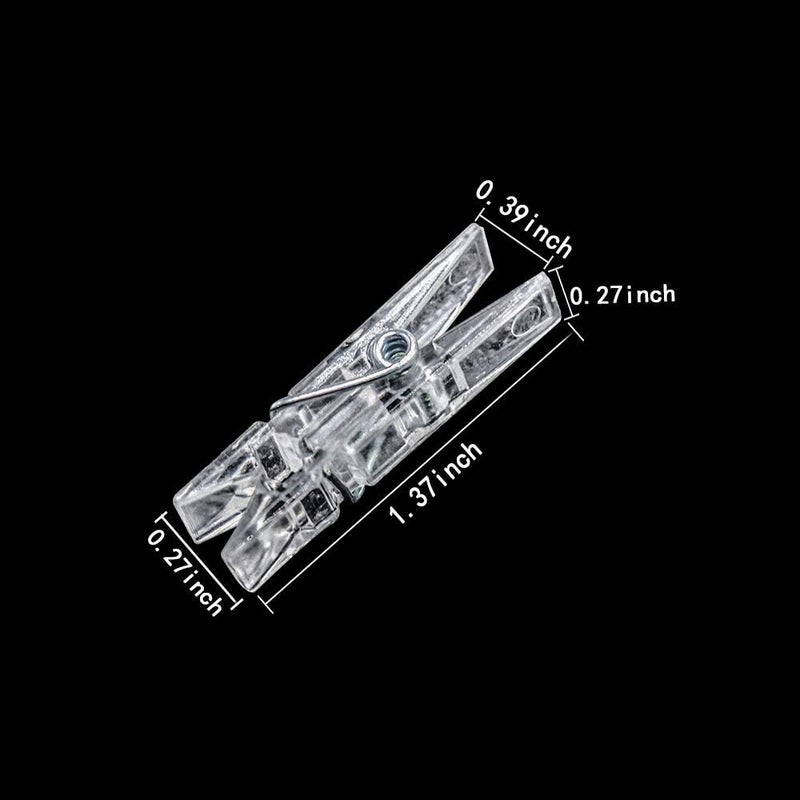 GALIREN 128 Pieces Mini Transparent Plastic Clear Clips, Binder, Photo Clips, Clothespins Clip - Image 2
