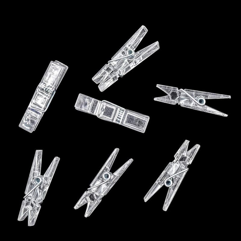 GALIREN 128 Pieces Mini Transparent Plastic Clear Clips, Binder, Photo Clips, Clothespins Clip - Image 3