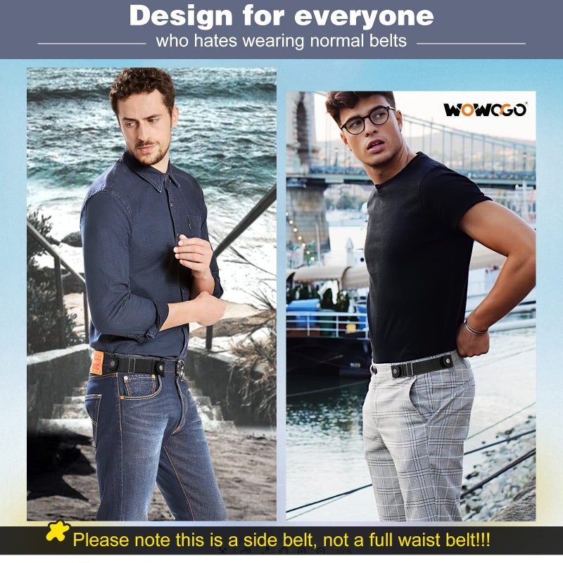 WOWOGO 2 Pack No Buckle Elastic Adjustable Invisible Side Belts - Fits 1.5 Inch Belt Loops - Image 3