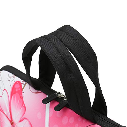 iColor 9.7 10 10.1 10.2 inch Neoprene Tablet Bag Carring Case Sleeve Cover with Handle for 9.7 to 10.2 Inch Laptops/Notebook/ebooks/Kids Tablet/Apple ipad Pink Butterfly ICB10-10 - Image 4