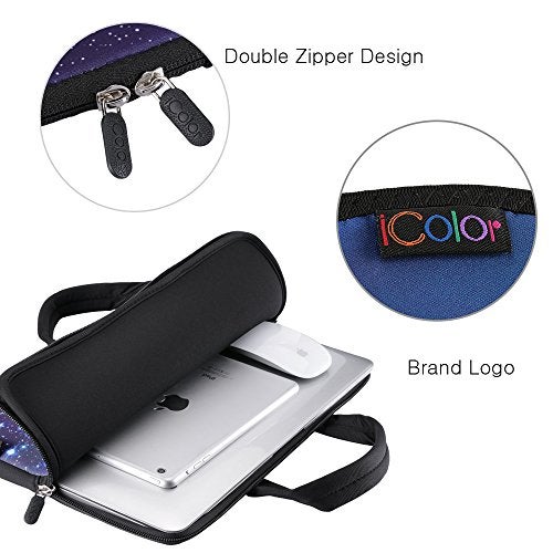 iColor 9.7 10 10.1 10.2 inch Neoprene Tablet Bag Carring Case Sleeve Cover with Handle for 9.7 to 10.2 Inch Laptops/Notebook/ebooks/Kids Tablet/Apple ipad Pink Butterfly ICB10-10 - Image 2
