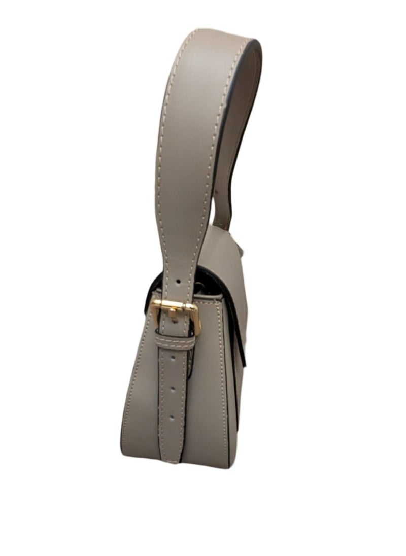Generic - Grey, Messenger Bag, Genuine Real Leather, Made In Italy - Image 1