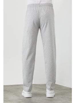 mmetalic Gray Men's Zipper Pocket Embroidery Detailed Straight Leg Casual Cut Sweatpants  - Image 4