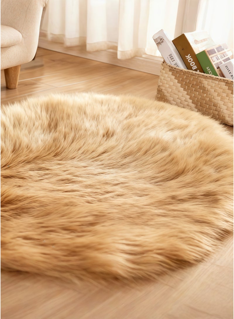 Beautiful Creative home imitation wool carpet and floor mat, suitable for bedrooms and living rooms, fluffy snow wool carpet, suitable for children's rooms, baby rooms and dormitories, comfortable plush carpet, super soft throw pillow carpet, long wool decorative carpet, suitable for indoor home flooring, size 90x150 cm (brown) - Image 5
