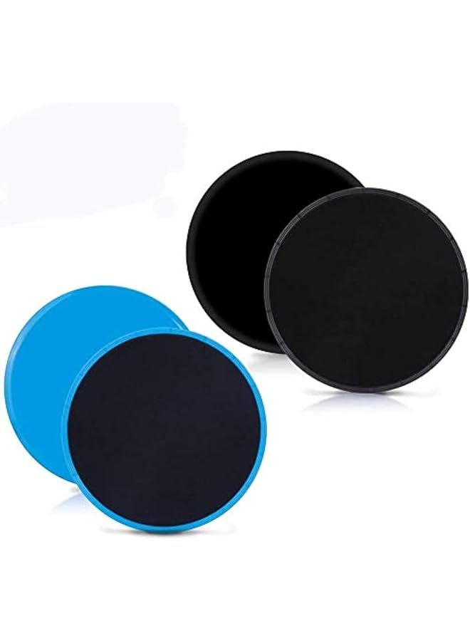 Generic Gliding Discs Core Sliders Exercise Sliders 4 Pack Dual Sided Gliding Slider For Carpet Or Hard Floors Core Fitness Ultimate Core Training Gym And Full Body Workout'S At Home Or Travel Black & Blue - Image 1