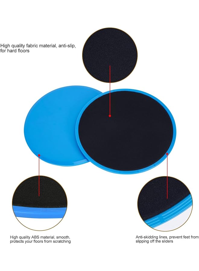 Generic Gliding Discs Core Sliders Exercise Sliders 4 Pack Dual Sided Gliding Slider For Carpet Or Hard Floors Core Fitness Ultimate Core Training Gym And Full Body Workout'S At Home Or Travel Black & Blue - Image 3