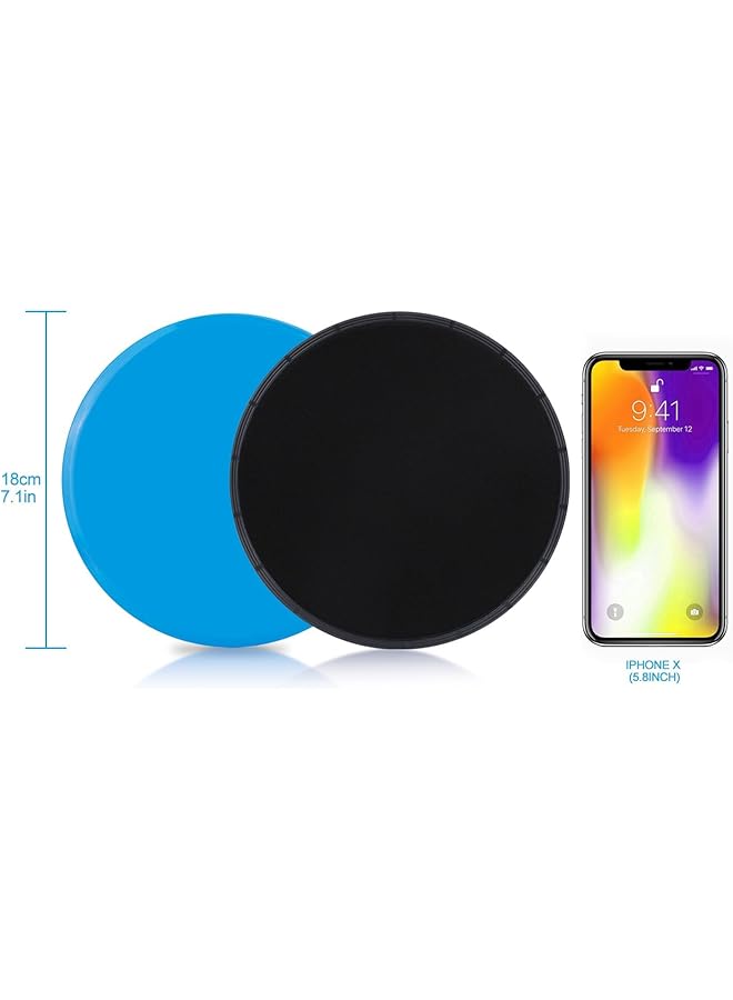 Generic Gliding Discs Core Sliders Exercise Sliders 4 Pack Dual Sided Gliding Slider For Carpet Or Hard Floors Core Fitness Ultimate Core Training Gym And Full Body Workout'S At Home Or Travel Black & Blue - Image 2