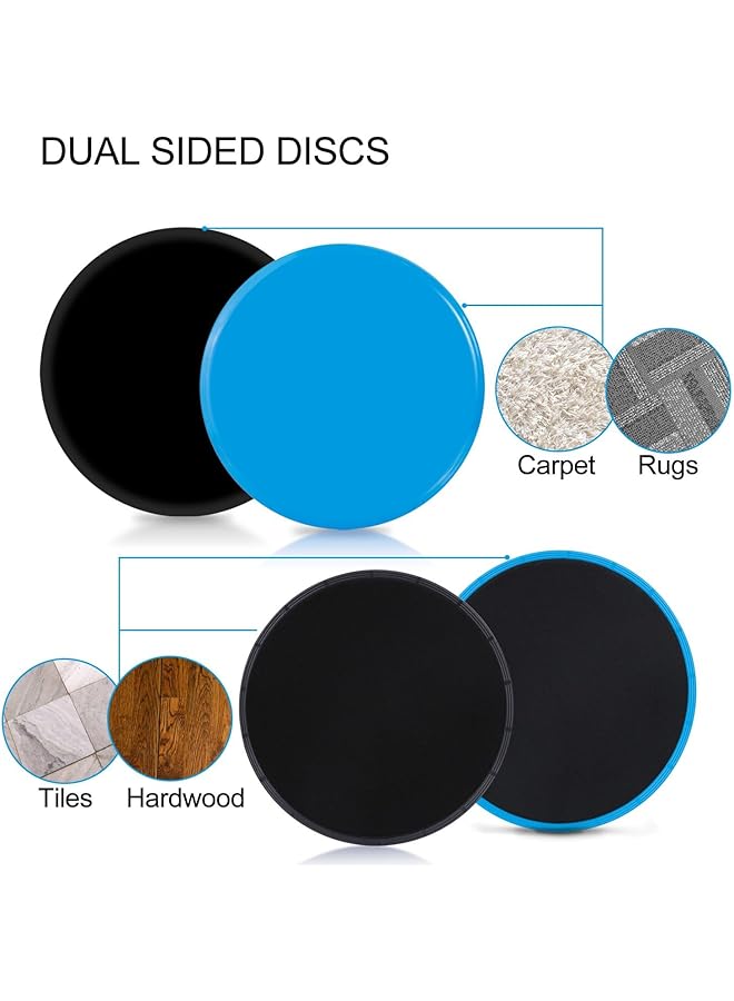 Generic Gliding Discs Core Sliders Exercise Sliders 4 Pack Dual Sided Gliding Slider For Carpet Or Hard Floors Core Fitness Ultimate Core Training Gym And Full Body Workout'S At Home Or Travel Black & Blue - Image 4