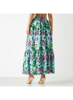 2Xtremz 2Xtremz All-Over Floral Print Tiered Skirt with Semi-Elasticated Waistband  - Image 3