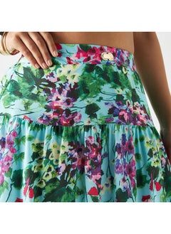 2Xtremz 2Xtremz All-Over Floral Print Tiered Skirt with Semi-Elasticated Waistband  - Image 4