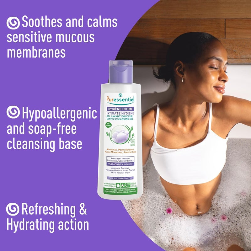 Puressentiel جل تنظيف لطيف للنظافة الحميمة من بويرسنتيل، 200 مل | صبار وقطيفة | منظف يومي متوازن الحموضة للبشرة الحساسة - Image 3