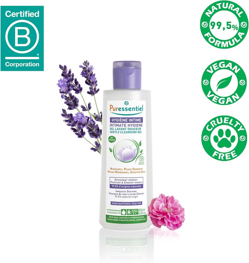 Puressentiel جل تنظيف لطيف للنظافة الحميمة من بويرسنتيل، 200 مل | صبار وقطيفة | منظف يومي متوازن الحموضة للبشرة الحساسة - Image 2