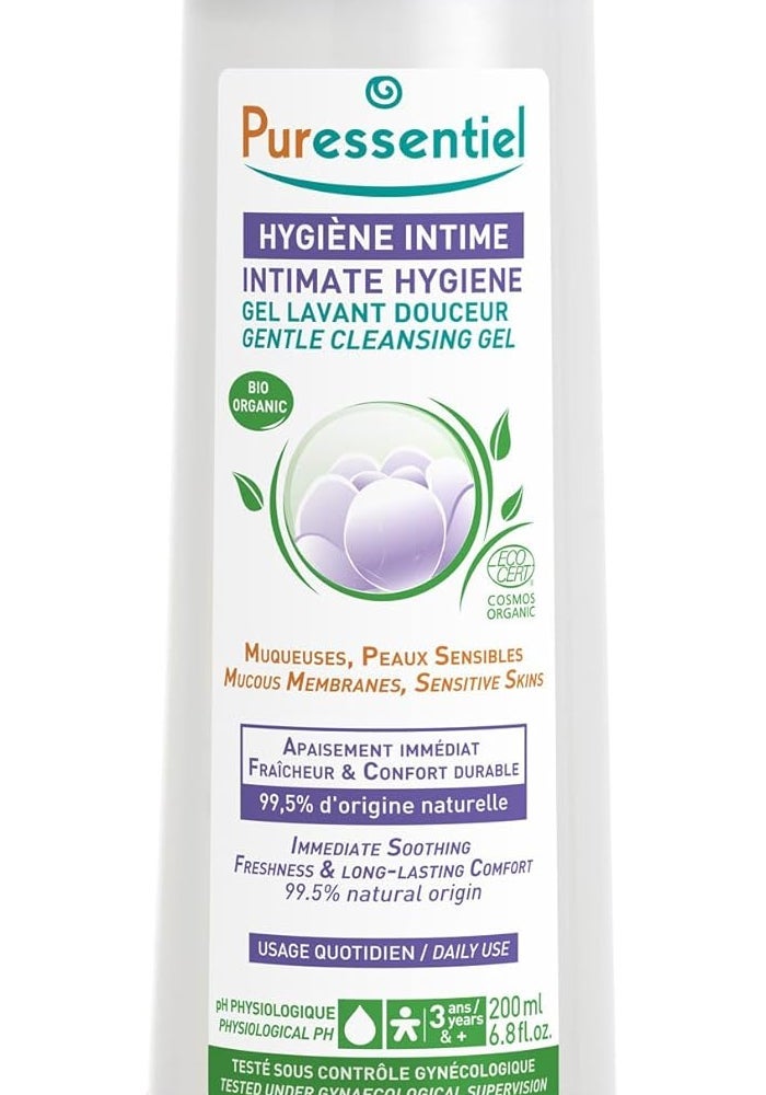 Puressentiel جل تنظيف لطيف للنظافة الحميمة من بويرسنتيل، 200 مل | صبار وقطيفة | منظف يومي متوازن الحموضة للبشرة الحساسة - Image 1