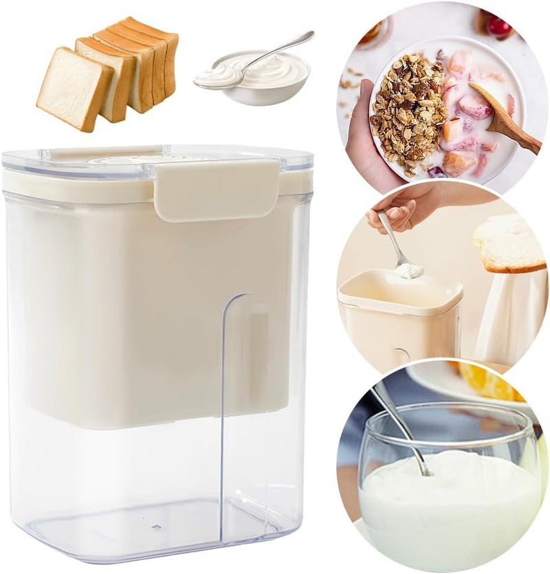 VALUEVIBES Greek Yogurt Strainer 165L Thick Creamy Greek Yogurt Maker with 225 Fine Mesh Strainer Spring Pusher Whey Separator for Homemade Yogurt  - Image 2