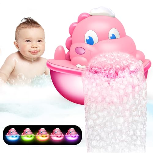 Puidapo Baby Bath Toys Light Up Bath Bubble Machine with Colourful Light Bathtime Shower Bath Toys for Kids Ages 13 48 Birthday for Toddler Boys Girls - Image 1
