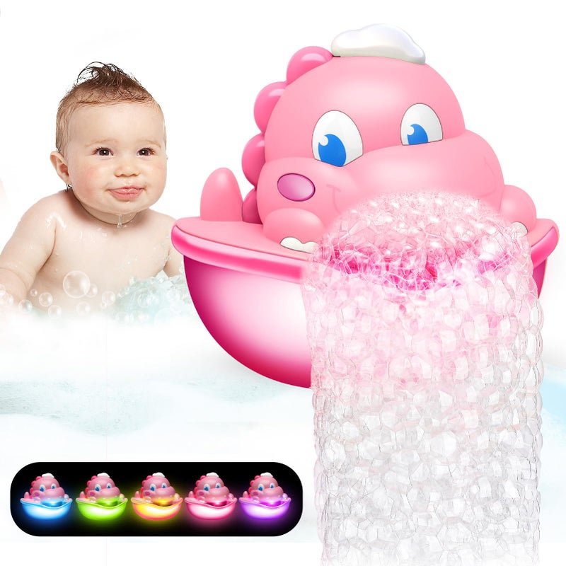 Puidapo Baby Bath Toys Light Up Bath Bubble Machine with Colourful Light Bathtime Shower Bath Toys for Kids Ages 13 48 Birthday for Toddler Boys Girls - Image 2