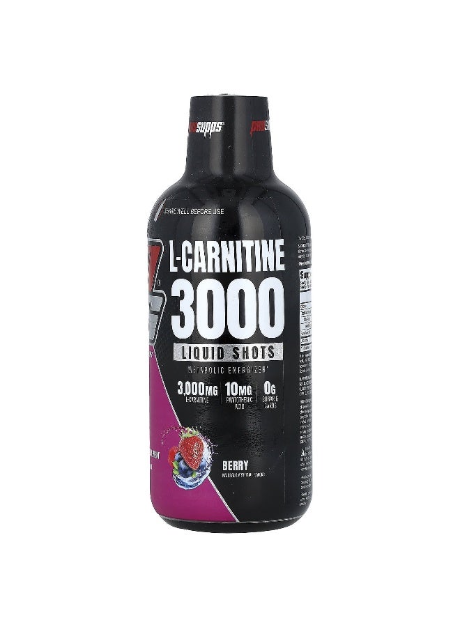 ProSupps, L-Carnitine 3000 Liquid Shots, Berry, 16 fl oz (473 ml) (Packaging may vary)