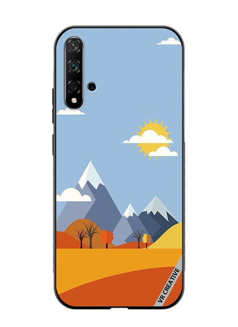 Protective Case Cover For Huawei Nova 5T Mountains Abstract Design Multicolour