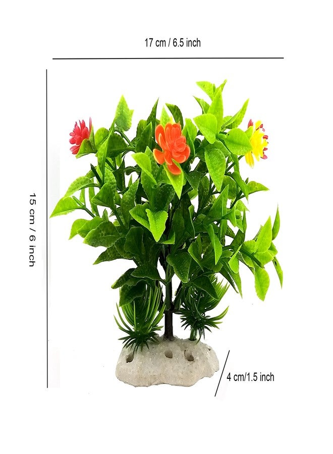 Jainsons Aquarium Decoration Barrel Ornament with Air Stone, and Tow Green & Red Plants - Resin Fish Tank Hideout with Moss Detail for Betta, Shrimp & Tropical Fish - Image 2