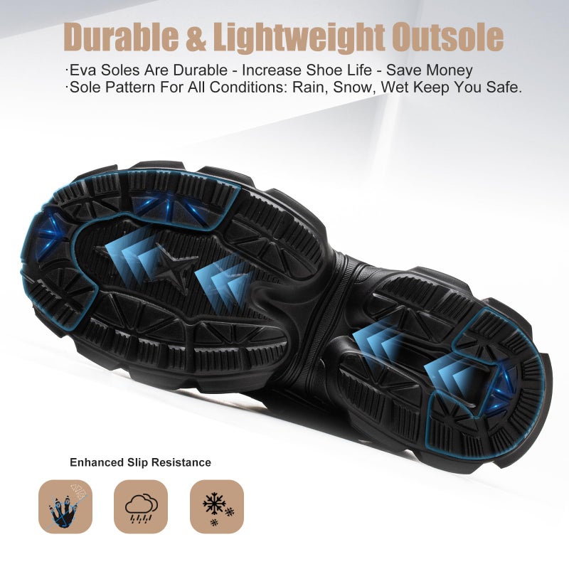 Hogent Steel Toe Shoes for Women Men Wide Non Slip Composite Work Sneakers Indestructible Comfortable Safety Tennis Shoes Lightweight Breathable Construction Sneakers Puncture Proof Ergonomic Design - Image 5